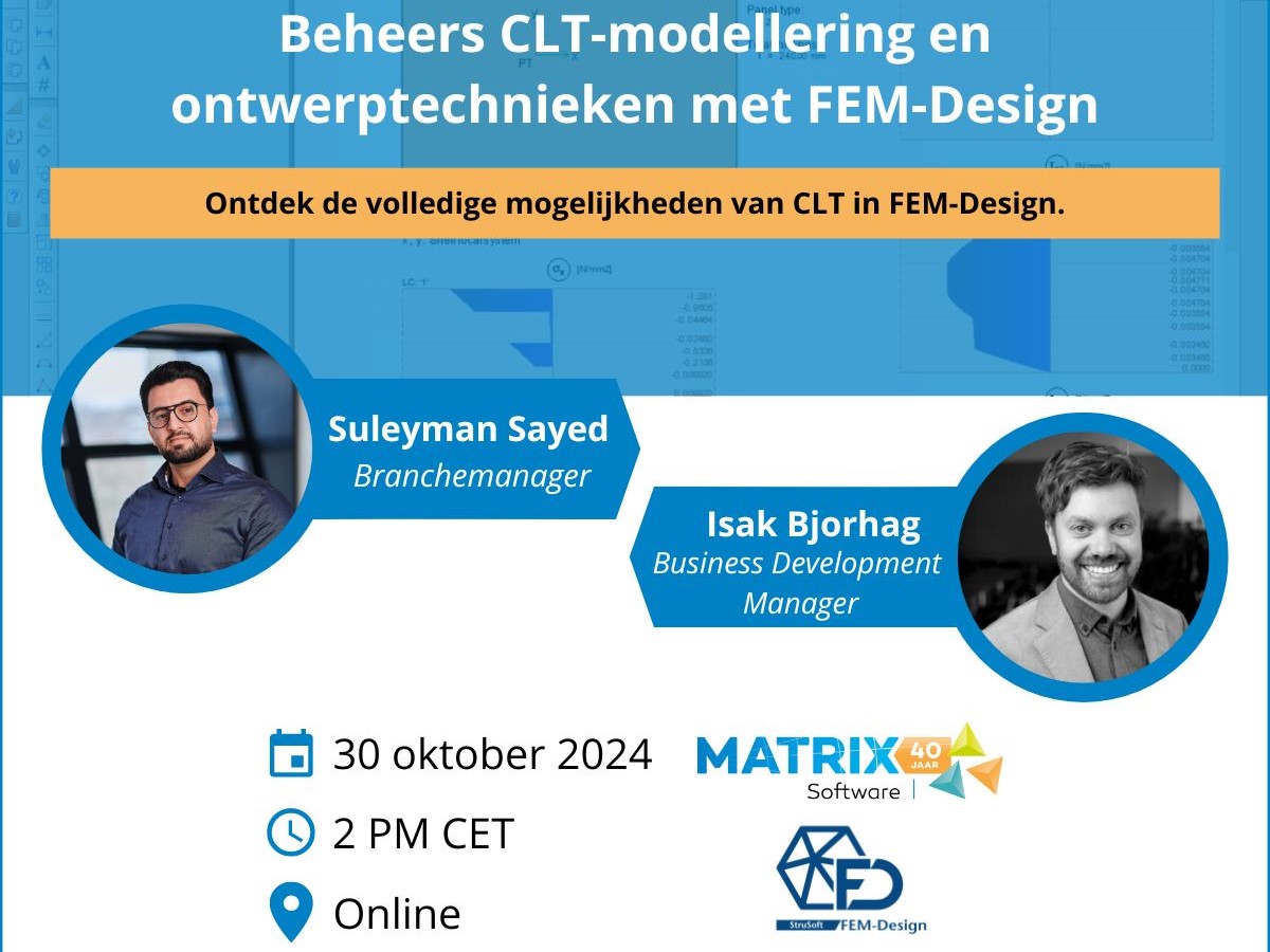 Matrix webinar: Beheers CLT-modellering en ontwerptechnieken met FEM-Design