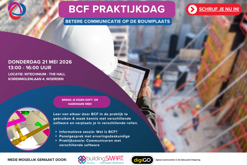 buildingSMART Nederland en digiGO organiseren BCF Praktijkdag 2026