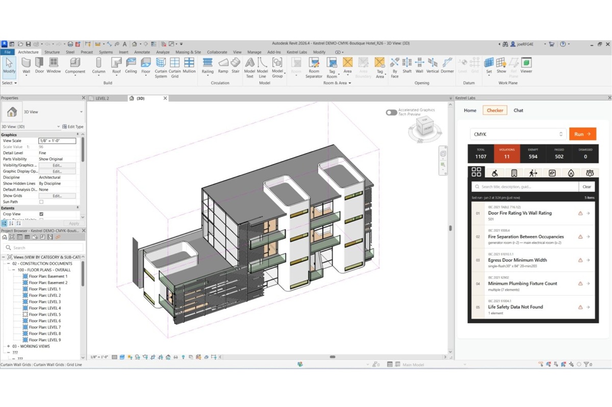 Kestrel Labs controleert bouwregels direct in Revit